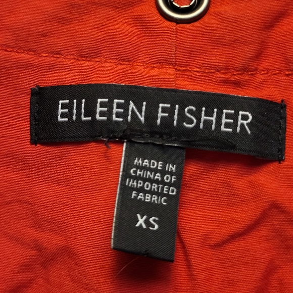 Eileen Fisher Red Utility Jacket Water-Resistant Stowaway Hood  Design - Size XS - Picture 3 of 7